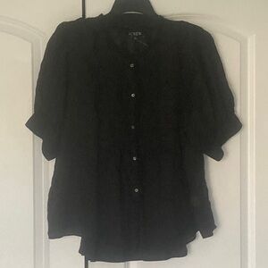 New Without tags. J. Crew Midnight Black Button-Up Blouse